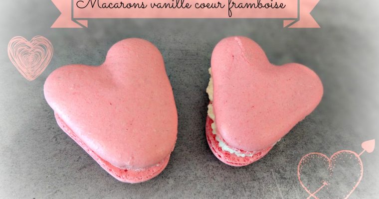 Macarons vanille coeur framboise (meringue italienne C. Felder)