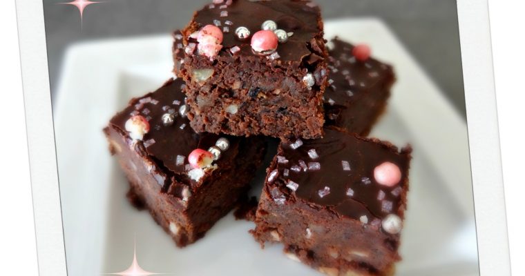 Brownie aux haricots noirs, chocolat et fruits secs (sans gluten)