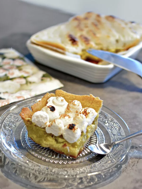 Tarte à la rhubarbe meringuée sans gluten