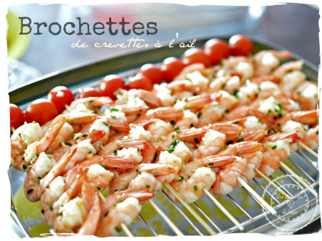 Brochettes de crevettes à l'ail