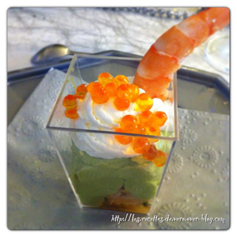 Verrine d'avocats aux crevettes
