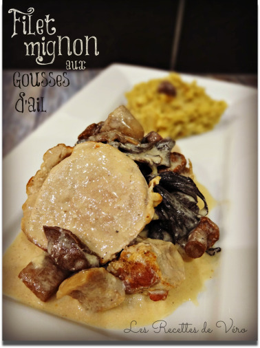 Filet mignon aux gousses d'ail