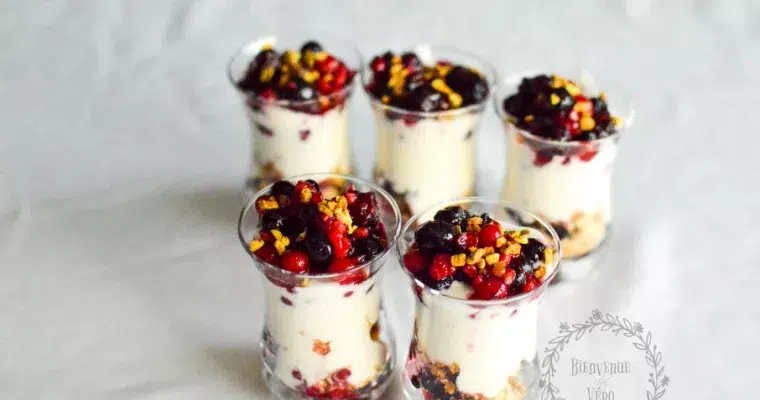 Verrines fruits rouges & pistache