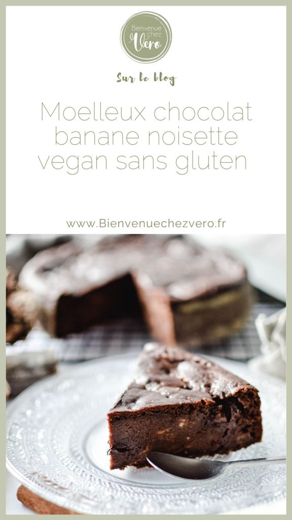 Moelleux chocolat banane noisette vegan sans gluten