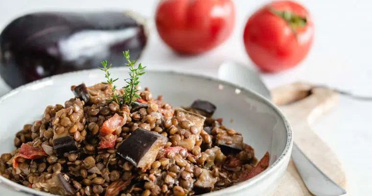 Comment faire les lentilles aux aubergines et tomates