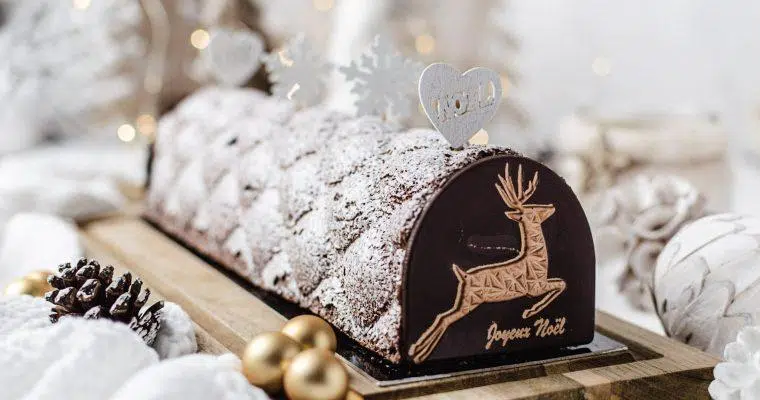 Comment faire une Bûche chocolat et bananes flambées au rhum