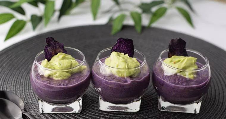 Verrines de pommes de terre vitelotte: recettes créatives