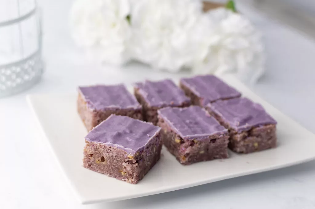 Brownie ube chocolat blanc