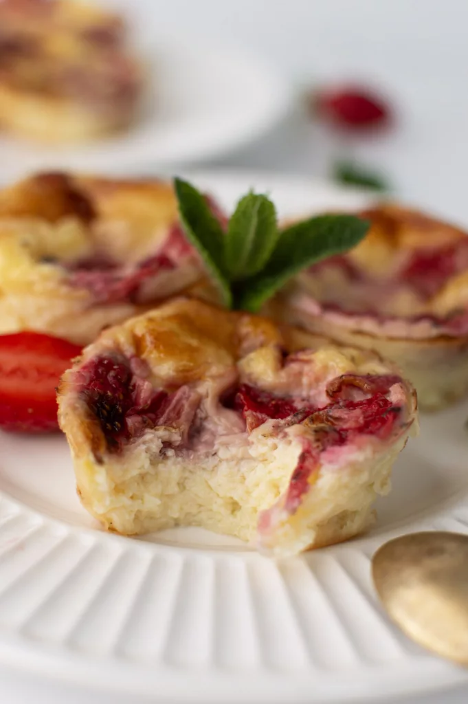 petits flans aux fraises